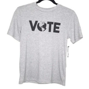 Treasure & Bond VOTE Globe Graphic Tee Size Small (7-8) Heather Grey NWT SOFT